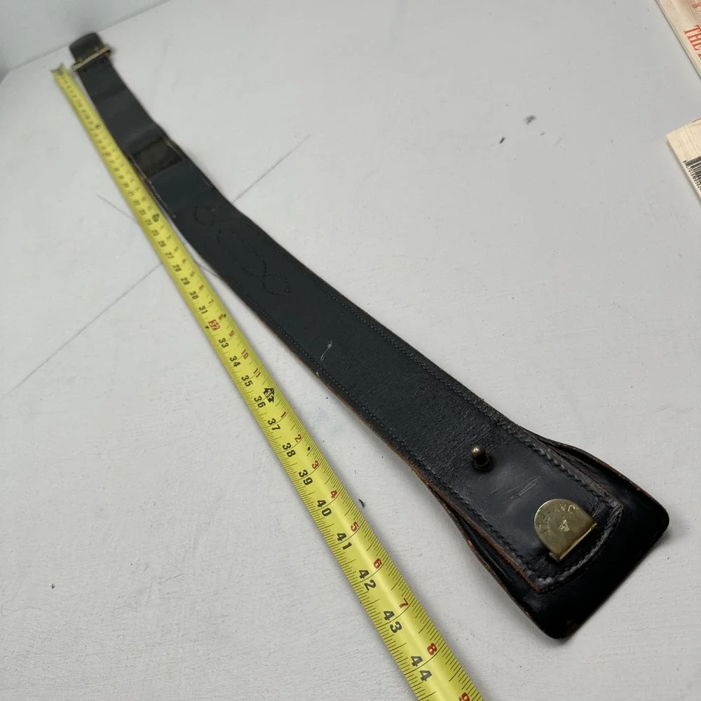 VTG Jay-Pee Sam Browne Duty Belt Size 42 Police Black Leather 2 1/4